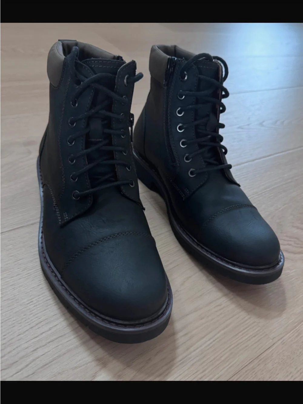 Dockers Black Lace-Up Leather Ankle Boots